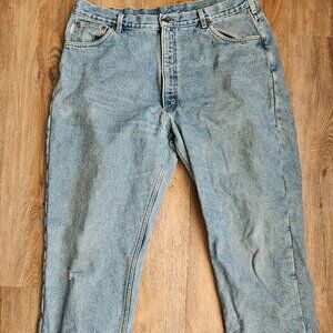 Carhartt B155 Jeans Mens 40x34 Deepstone Blue Fleece Lined Workwear Relaxed Fit